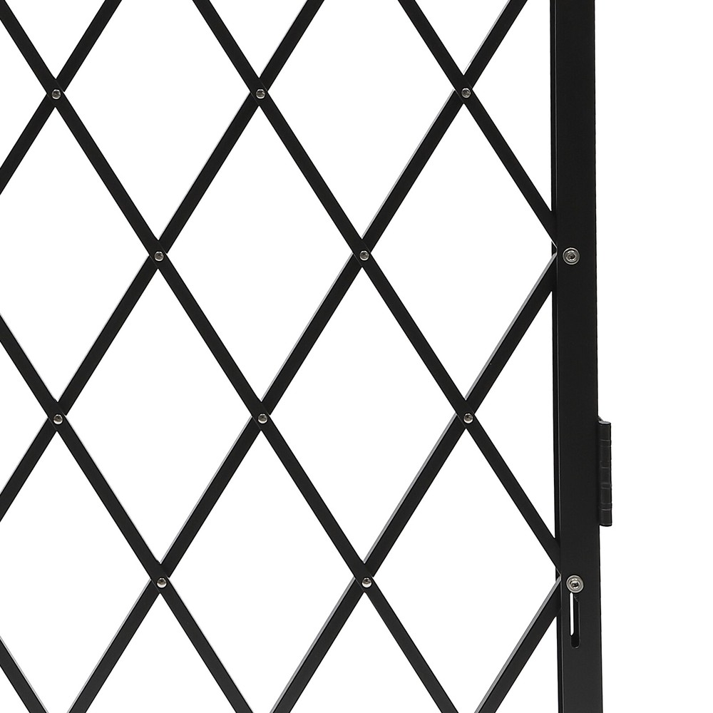 Security Gate Rolling Barricade Single Folding Doors Scissor Gate with Padlock