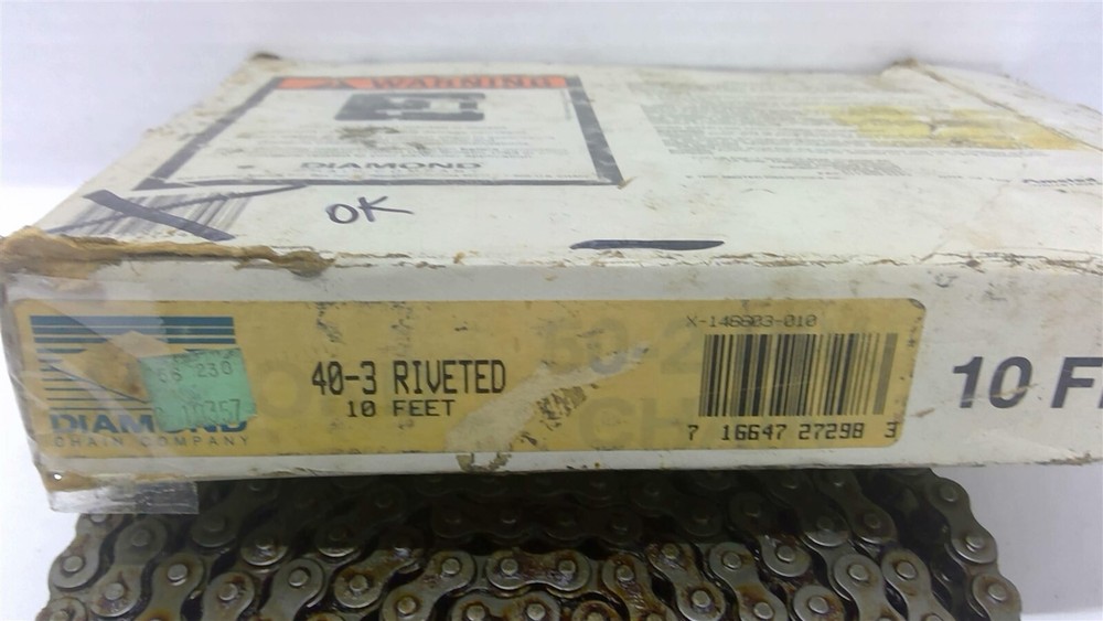 Diamond 40-3 Riveted Chain 10 Ft.