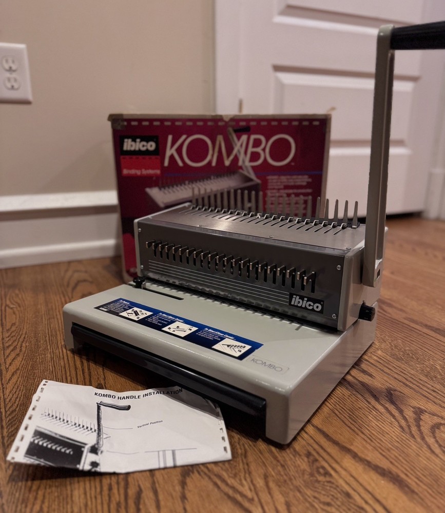 Ibico Kombo Manual Binding System 27140 Machine Book Binder Heavy Duty WITH BOX