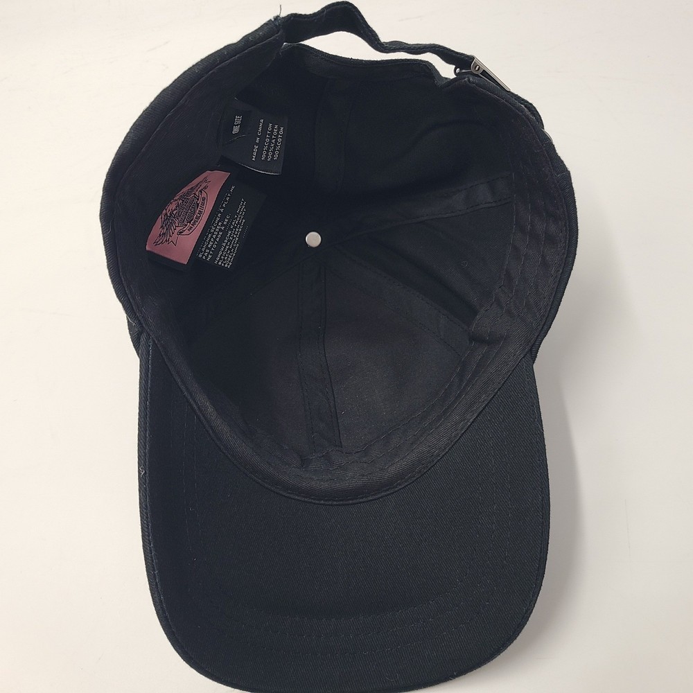 Women Harley Davidson Hat Strapback (Fits Small) Black Pink Bedazzled Script