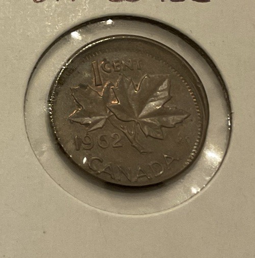 Uncirculated 1962 Off Center Error Canada 1 Cent Foreign Coin