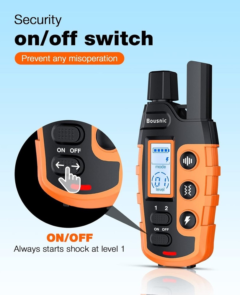 Waterproof Dog Training Collar - Safe Shock, Vibration, and Beep Modes