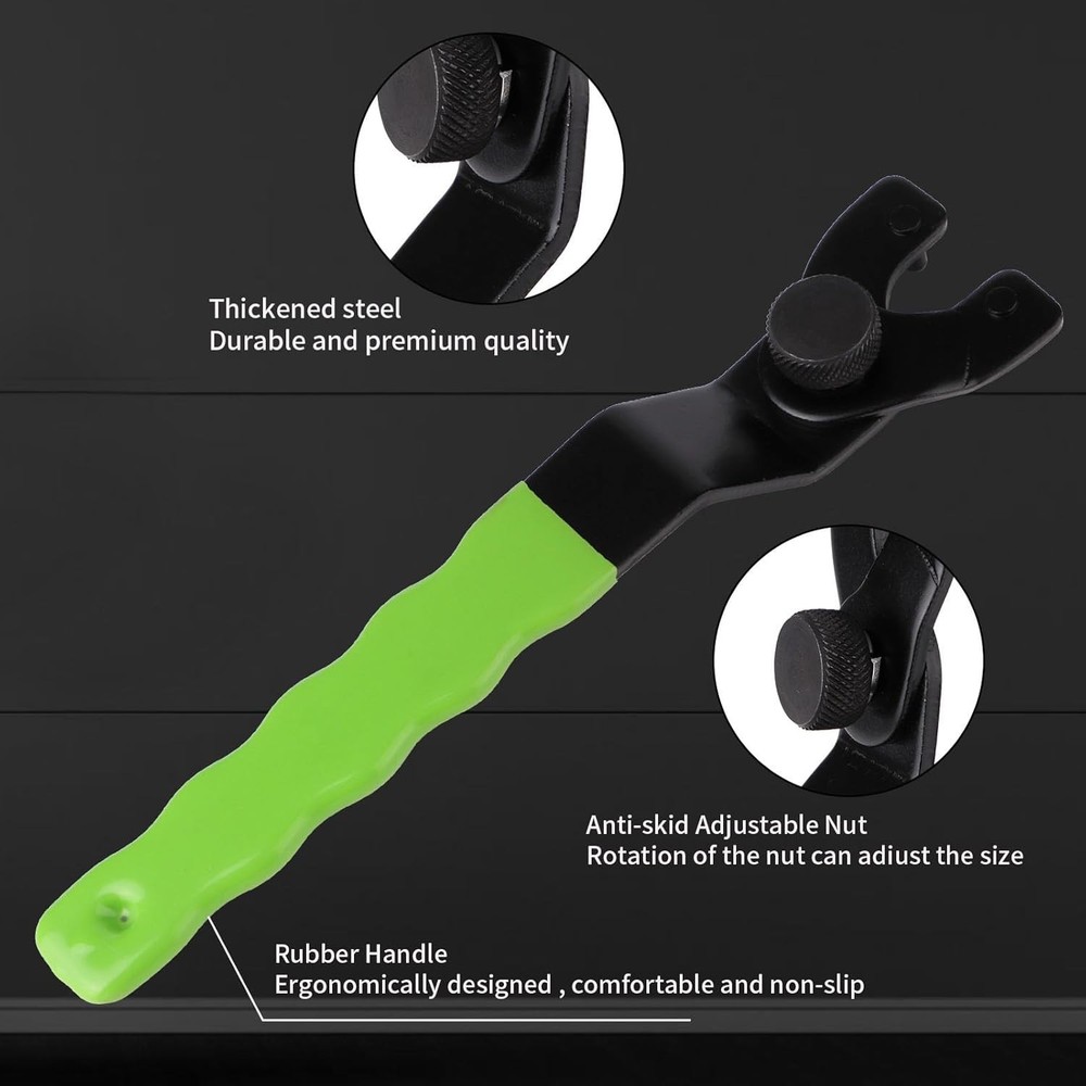 Adjustable Pin Wrench for Angle Grinder Machine,Grinder Spanner ​Wrench (Green)