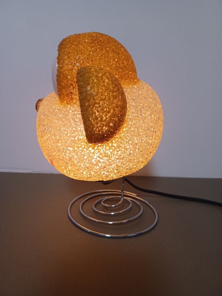 VTG Monkey Face Plastic Spaghetti Popcorn Lamp Spring Base Electric Night Light