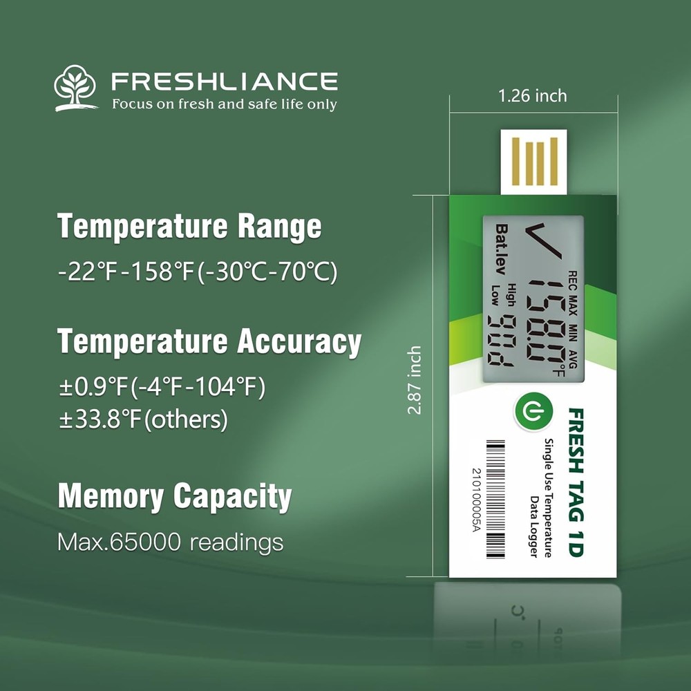 Freshliance USB Temperature Data Logger 30-Day Cold Chain