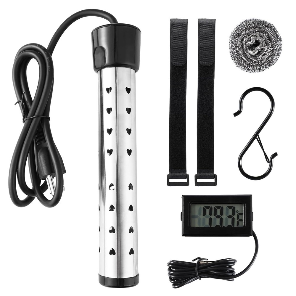 2000W Stainless Steel Water Heater with Digital Thermometer Portable Bath Poo...