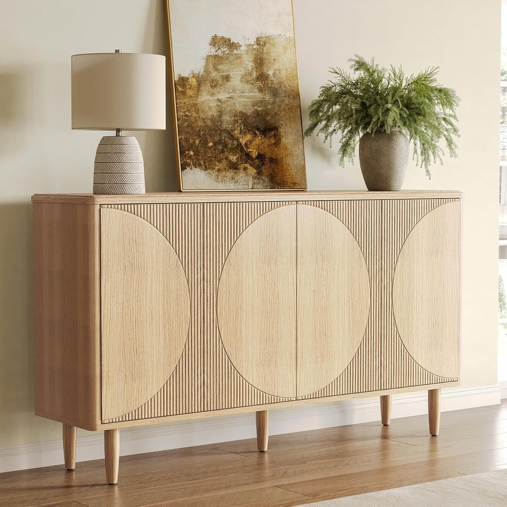 59-Inch Buffet Cabinet Sideboard Modern Sideboard Buffet Table with Storage