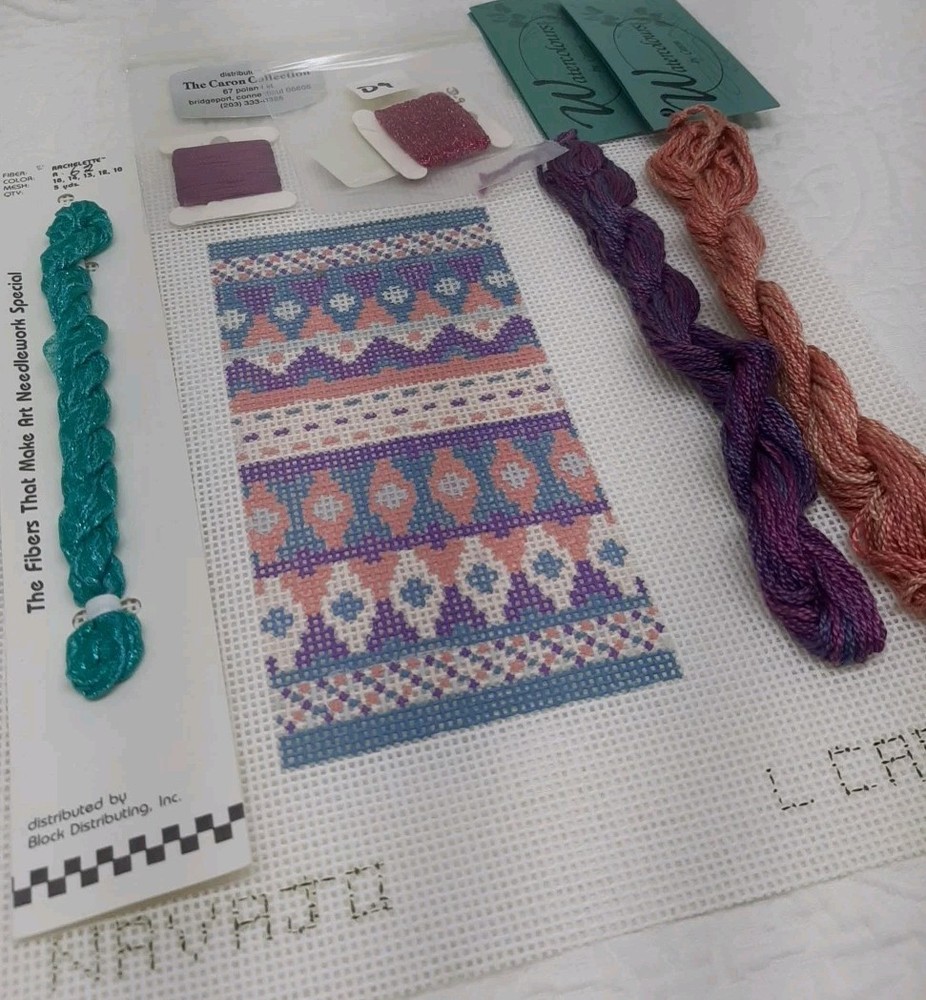 L. CARON Needlepoint Canvas NAVAJO with Threads