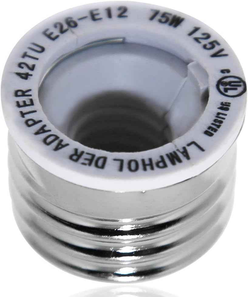 (6-Pack) Spiritled E26 E27 to E12 Socket Adapter,Ul Listed Medium Screw E26 to C