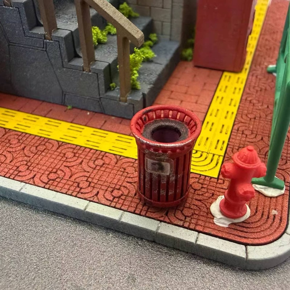 1/64 Scale Trash Can Highly Detailed 1/64 Scale Garbage Can Realistic Design