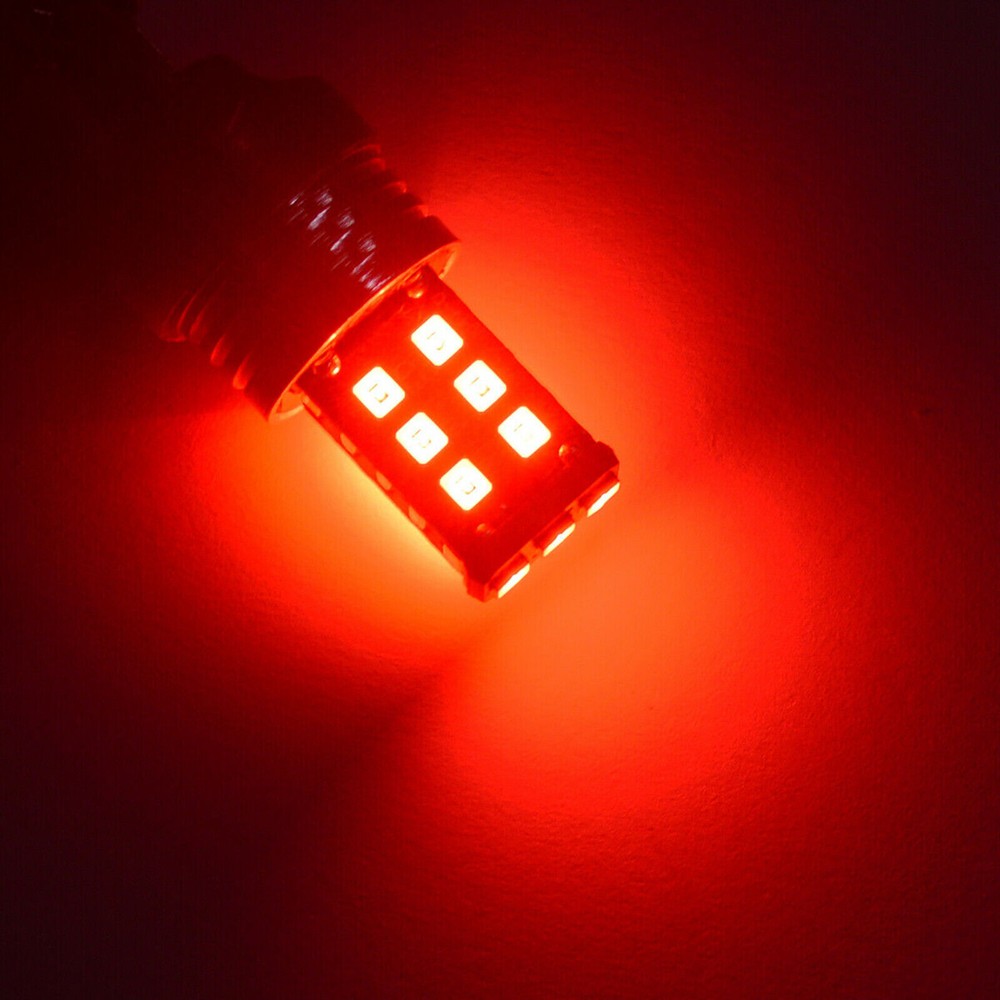 2x 3157 Red LED Bright Strobe Flash Blinking Brake Tail Stop Light/Parking Bulbs