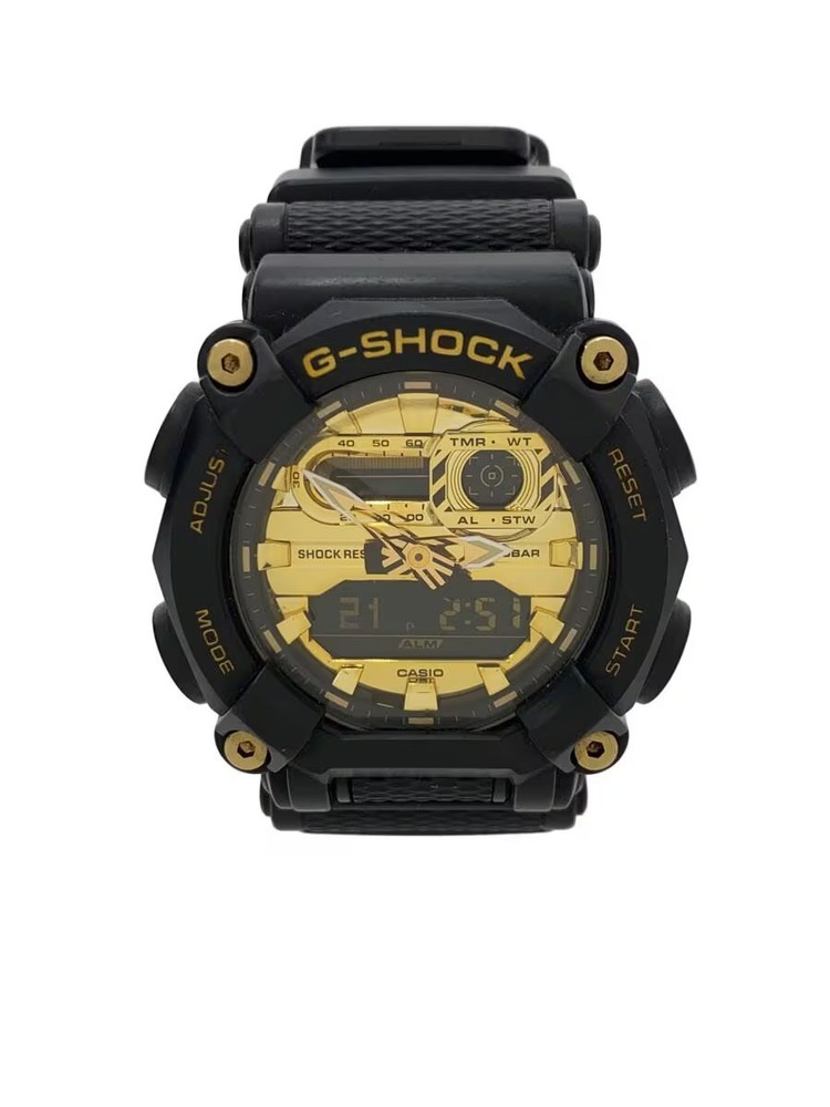 CASIO Quartz Watch G SHOCK Analog Rubber GLD BLK