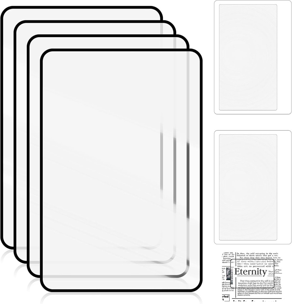 6 Pcs Page Magnifying Sheet 3X Lightweight Optical Plastic Glass, Page Magnifier