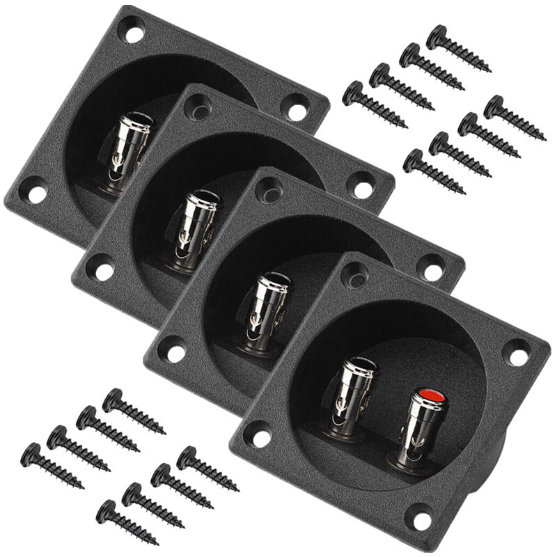 2/4PC Speaker Box Terminal 2-Wire Round Spring Cup Connector Subwoofer Enclosure