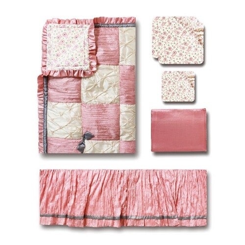 The Peanut Shell Bella 7Pc Crib Bedding Set Includes Baby Blanket *New*