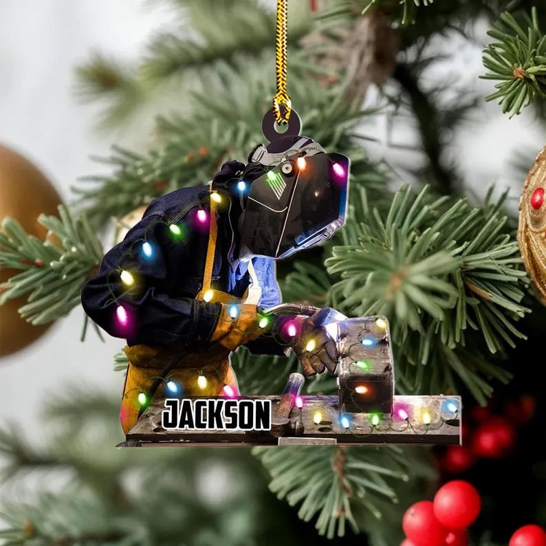 Personalized Welder Ornament Gift, Custom Welding Car Decoration