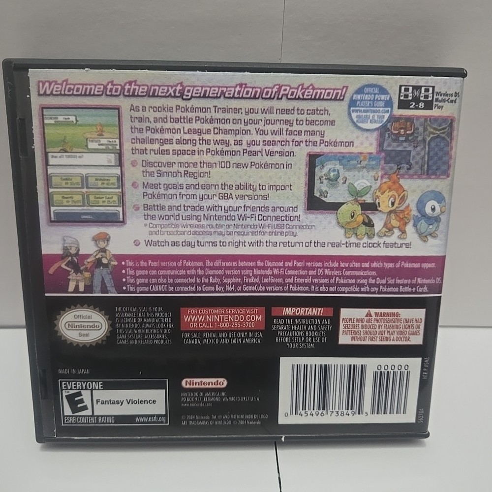 Replacement Case For Pokemon Pearl Version Nintendo DS