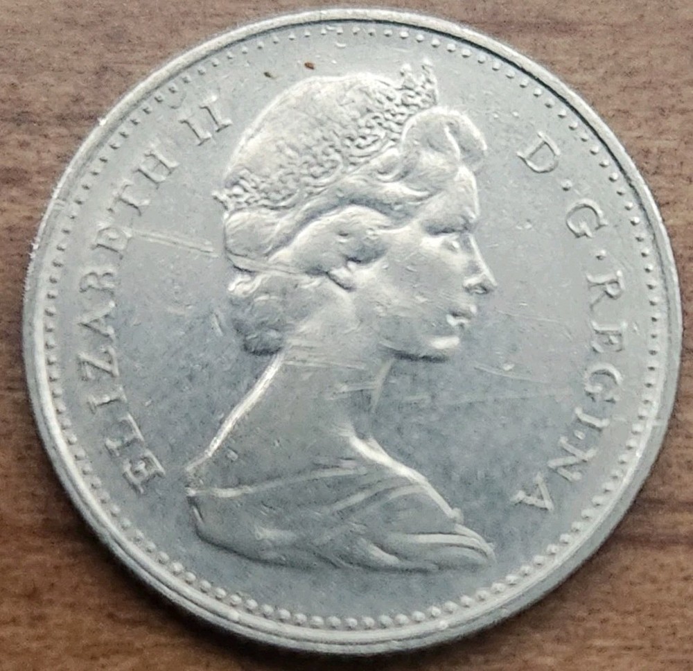 1974 Canada 10 Cents Actual Coin