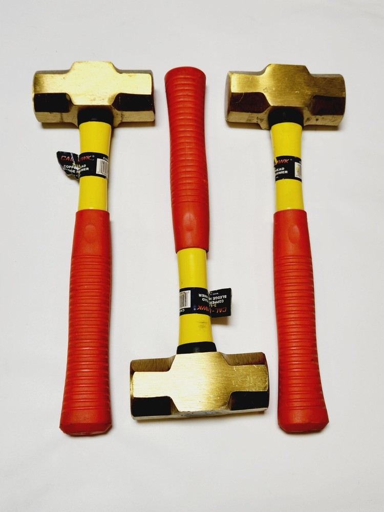 3lb Copper Head Sledge Hammers 3pk