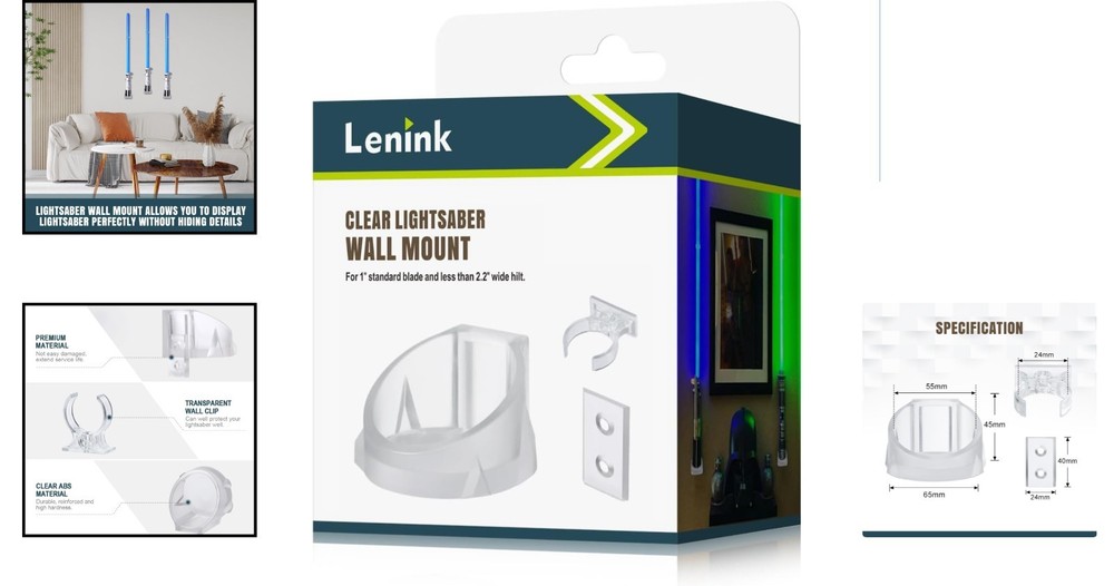 Clear Lightsaber Display Mount - Compatible with Most Lightsaber Brands
