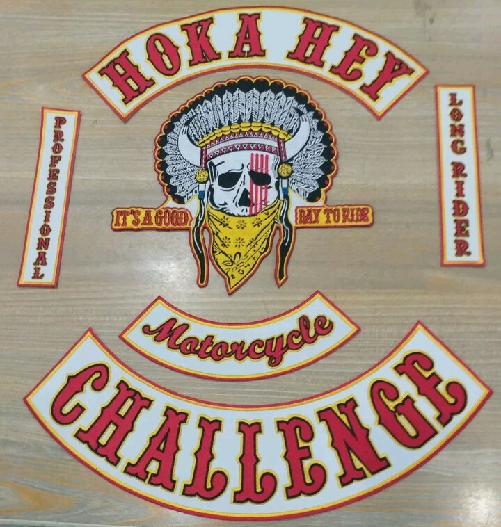 Hoka hey challenge 35cm iron on embroidered set