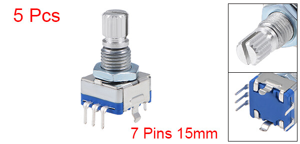 5pcs 360 Degree Rotary Encoder Code Switch Digital Potentiometer EC11 5 Pins
