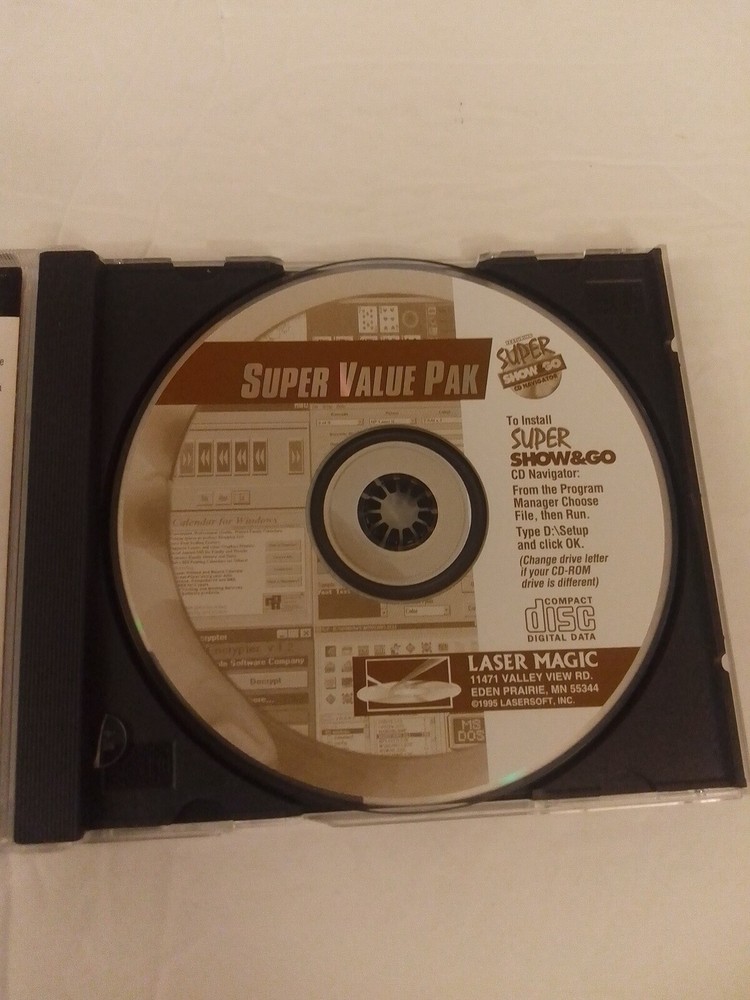Super Value Pak 251 Shareware Programs On CD-ROM For Windows 3.1 to XP LN