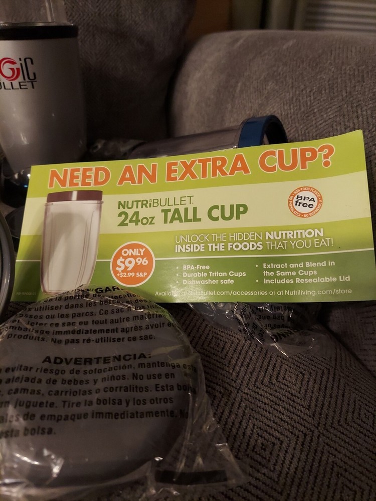 Magic Bullet Model MB1001 Blender Silver & Black 15+pieces