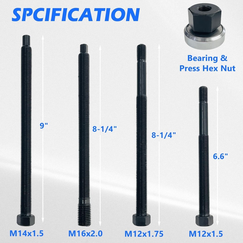 5Pcs Harmonic Balancer Installer Set, Extra Long Crank Pulley Damper