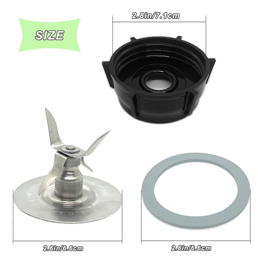 Blender Replacement Parts Kit Ice Crusher Blade Base Cap Coupling Gaskets Set