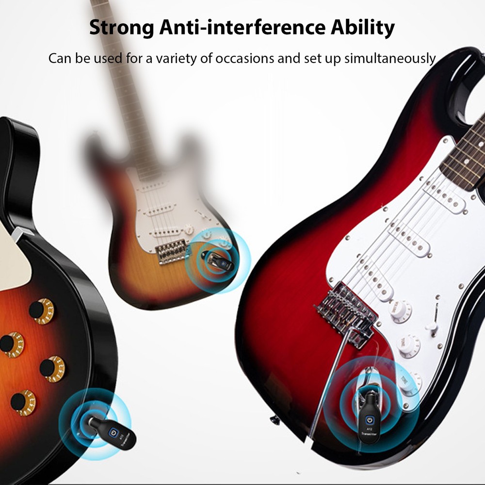 2.4G Wireless Guitar System Rechargeable Portable Guitar Transmitter ZFDW