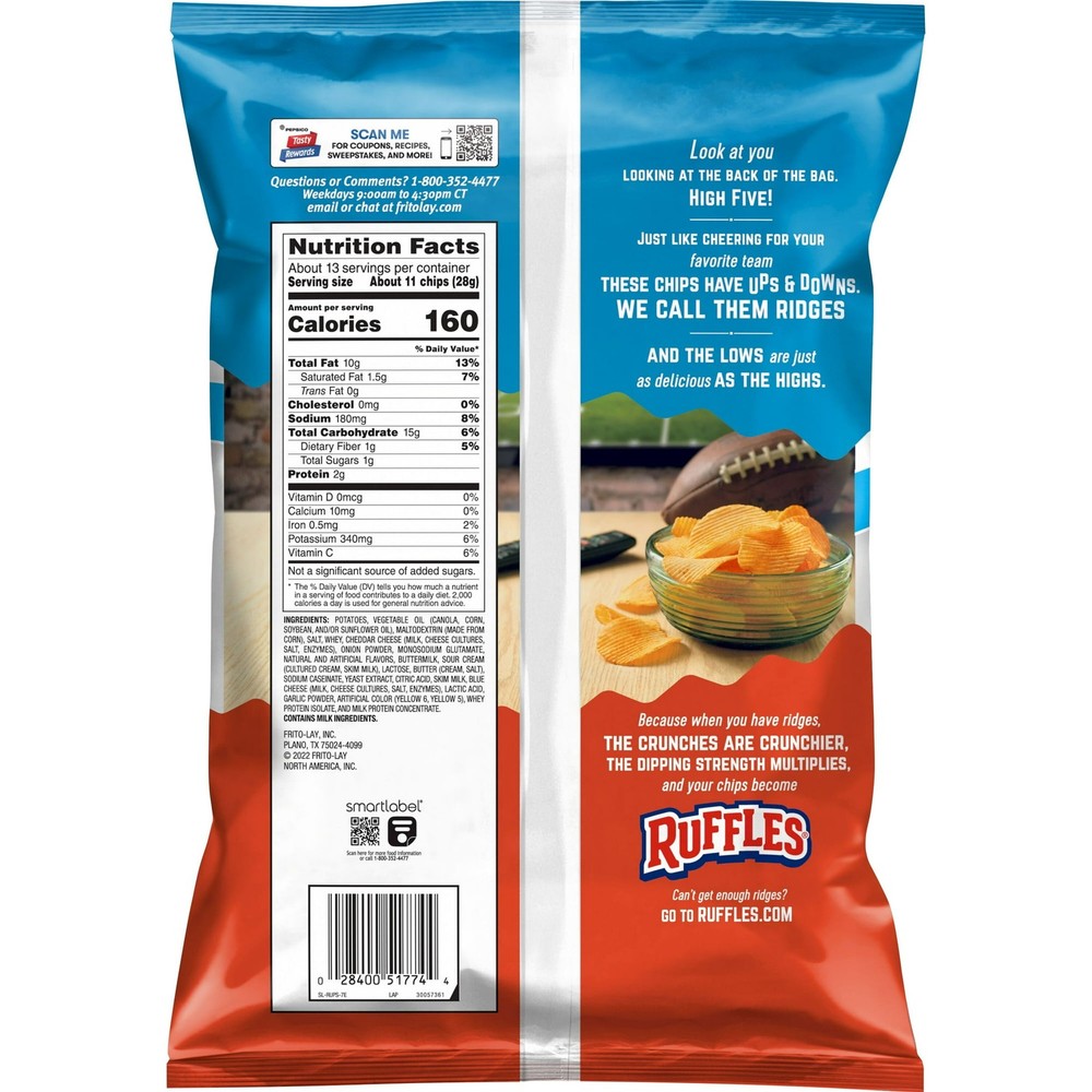 🥔🔥 Ruffles Party Size Chips Variety Pack – 4 Bags Bundle 🔥🥔