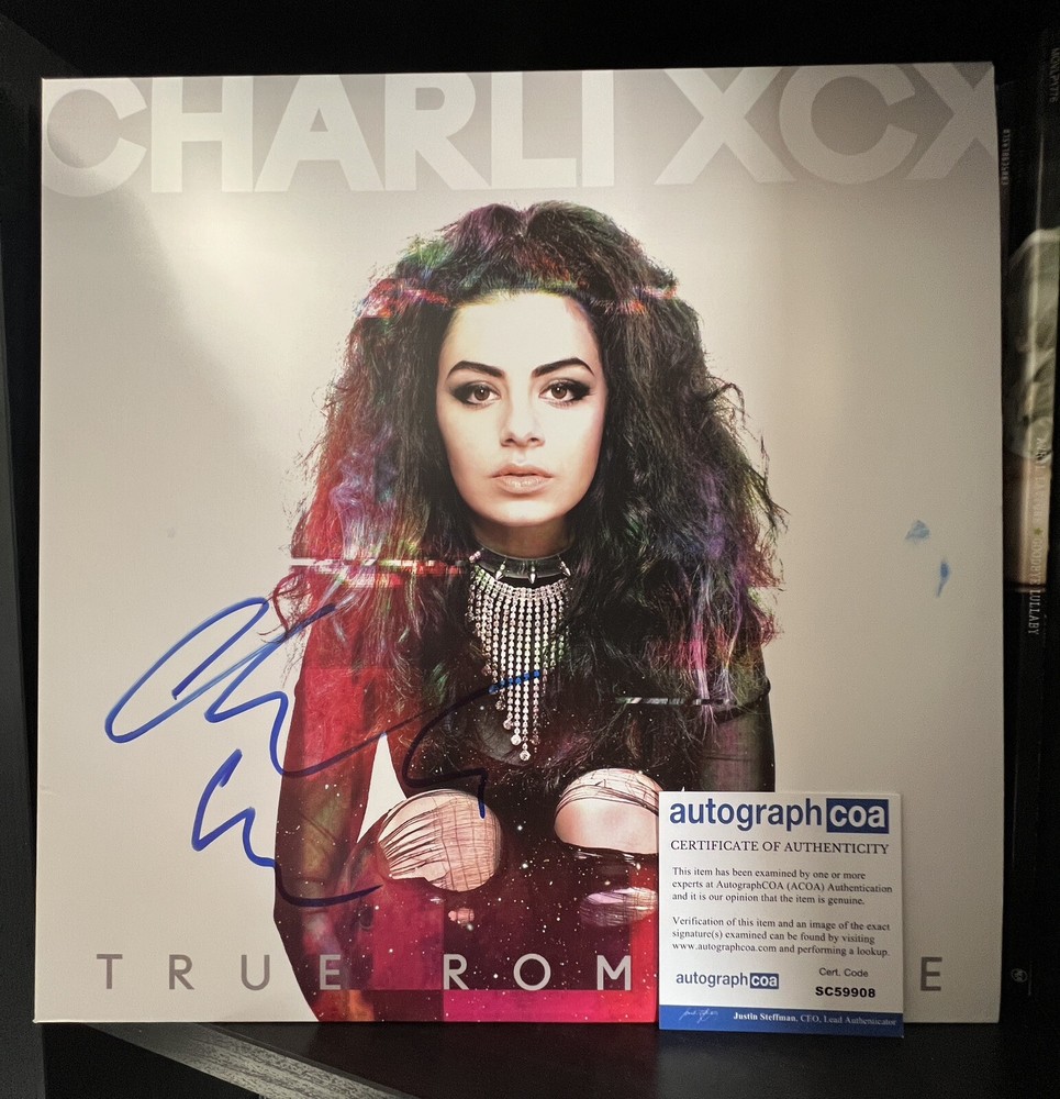 CHARLI XCX SIGNED TRUE ROMANCE ANNIVERSARY SILVER VINYL LP - ACOA COA