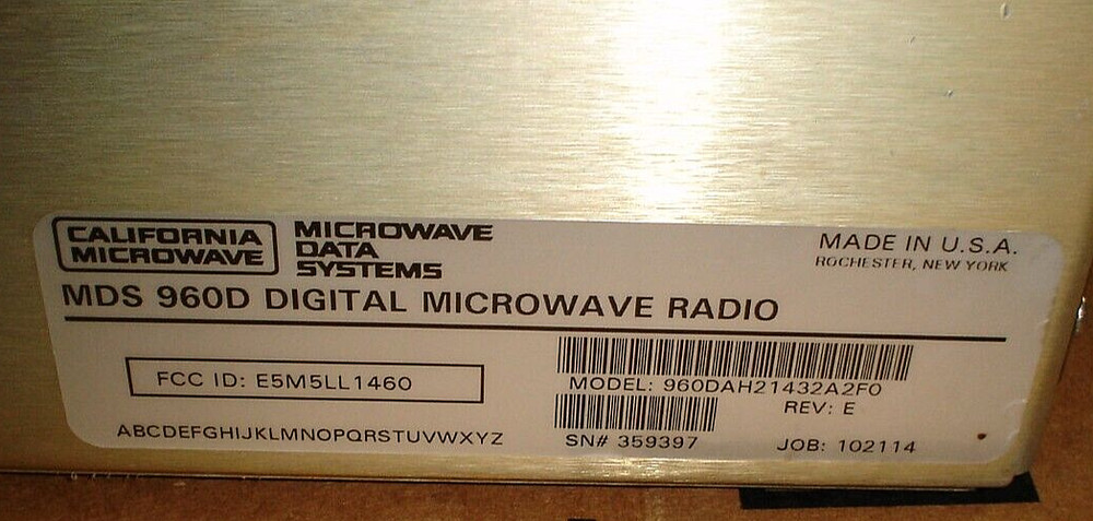 California Microwave Data Systems MDS 960D Point-To-Point Digital Radio