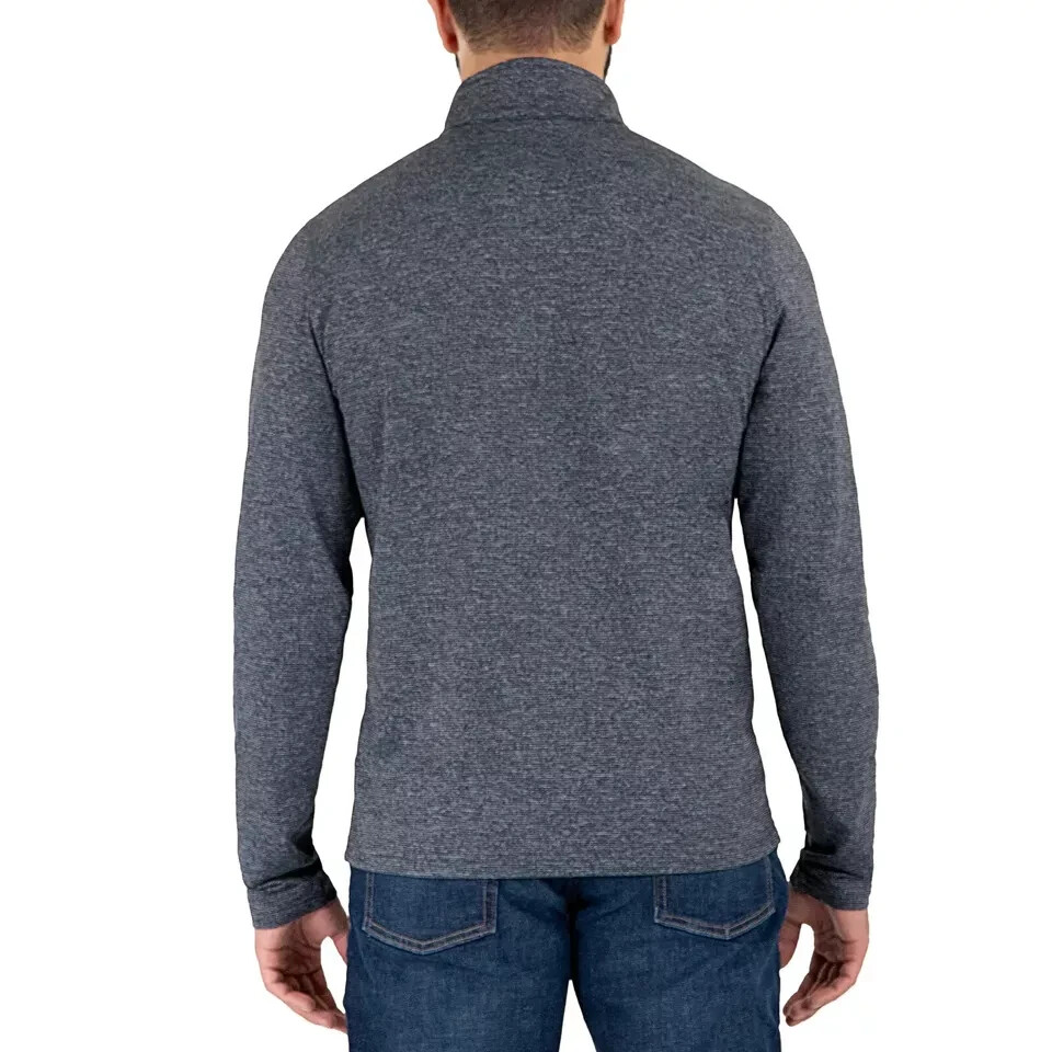 Gerry Men's Long Sleeve 1/4 Zip Pullover, Gray, Size M