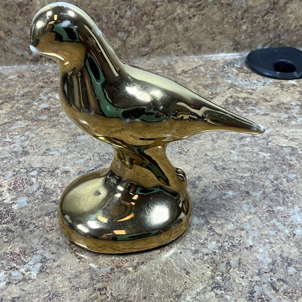 Vintage Ceramic Small Bird Figurine - Gold Nice