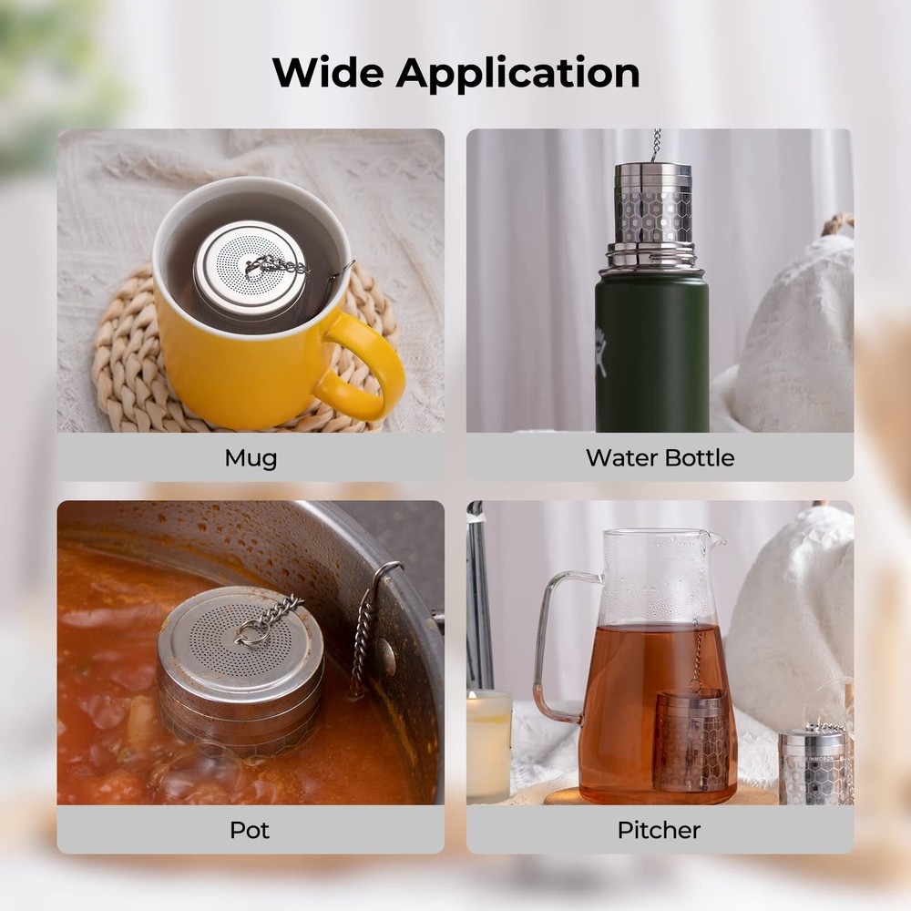 Large Tea Infuser for Loose Tea Spice Infuser for Cooking Extra Fine Mesh