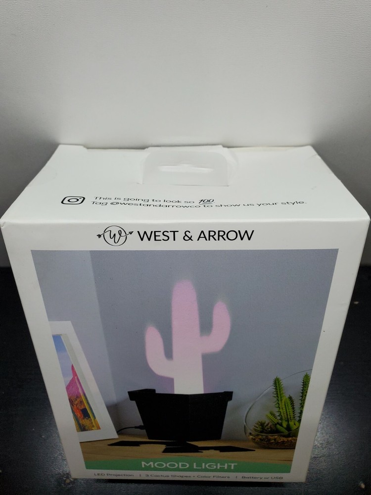 Mini Cactus LED Projection Mood Light By West & Arrow