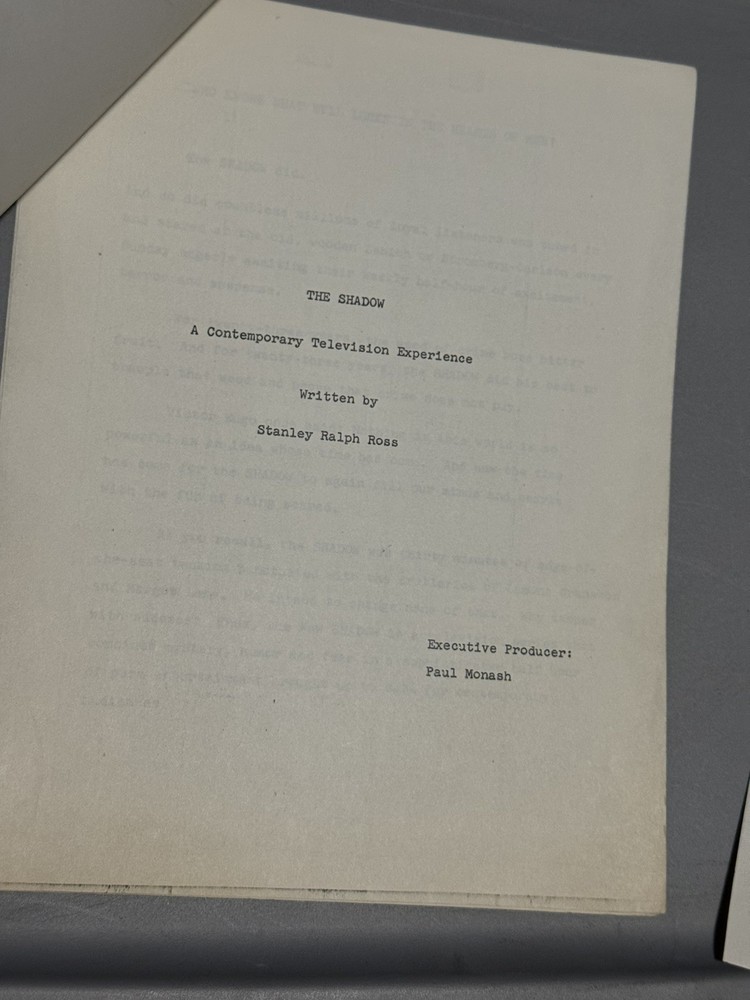 DC THE SHADOW SCRIPT & TREATMENT ORIGINAL TYPED 1970-71 UNPRODUCED TV PROJECT