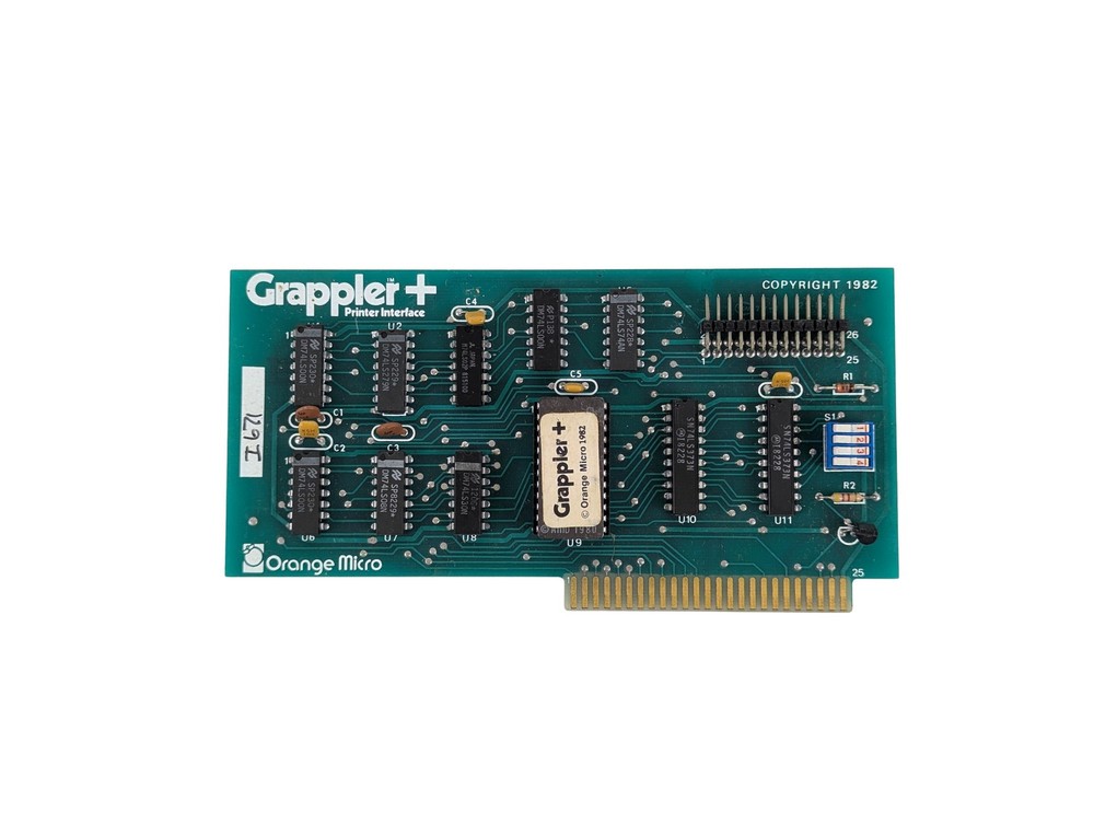 Vintage Orange Micro Grappler+ Printer Interface for Apple II - Removable ROM