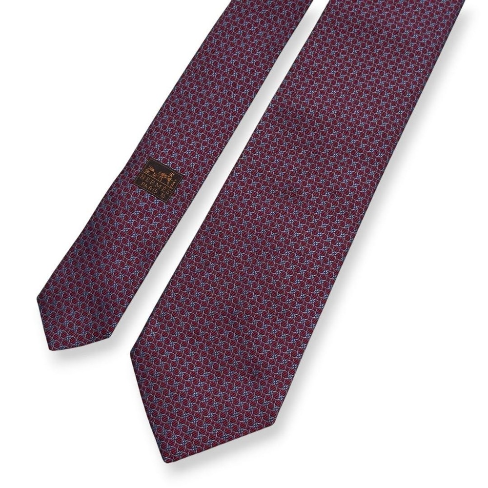 Condition HERMES Tie Hermes Pattern Jacquard Glossy 8cm