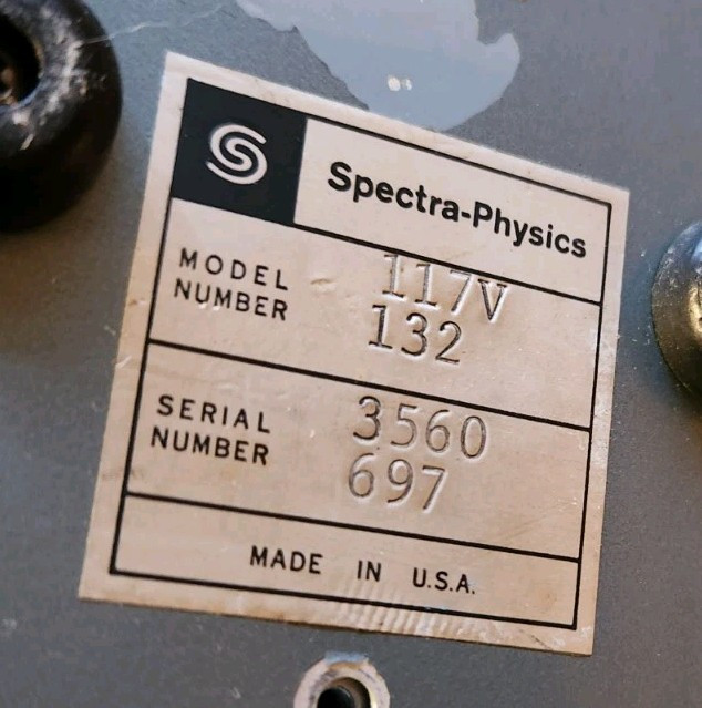 Spectra Physics Model 132 Helium Neon Laser