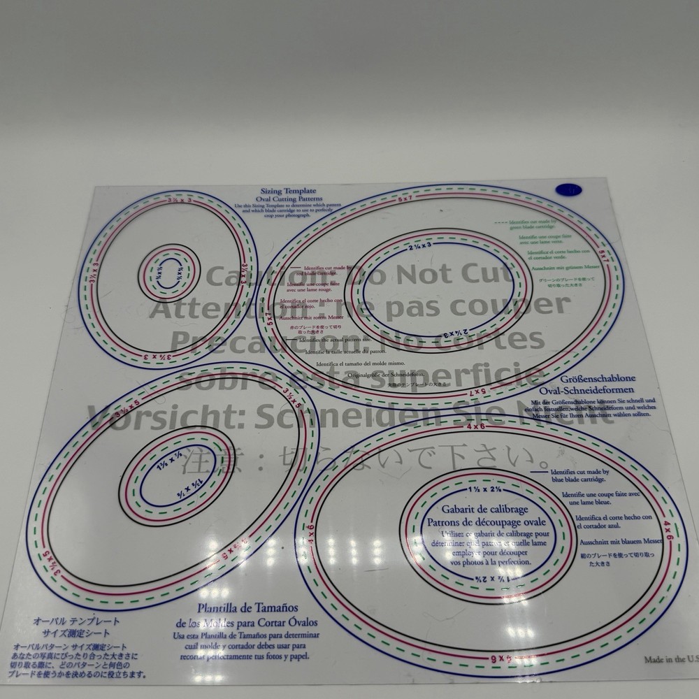 Creative Memories Cutting System 4 Oval Patterns Template & Mat Crafting Scrap