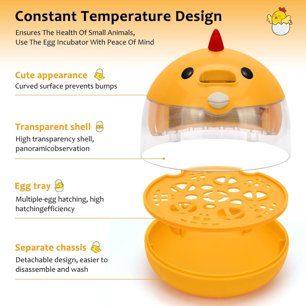 Automatic Egg Incubator for Hatching Eggs with LED Temperature Display, Humid...