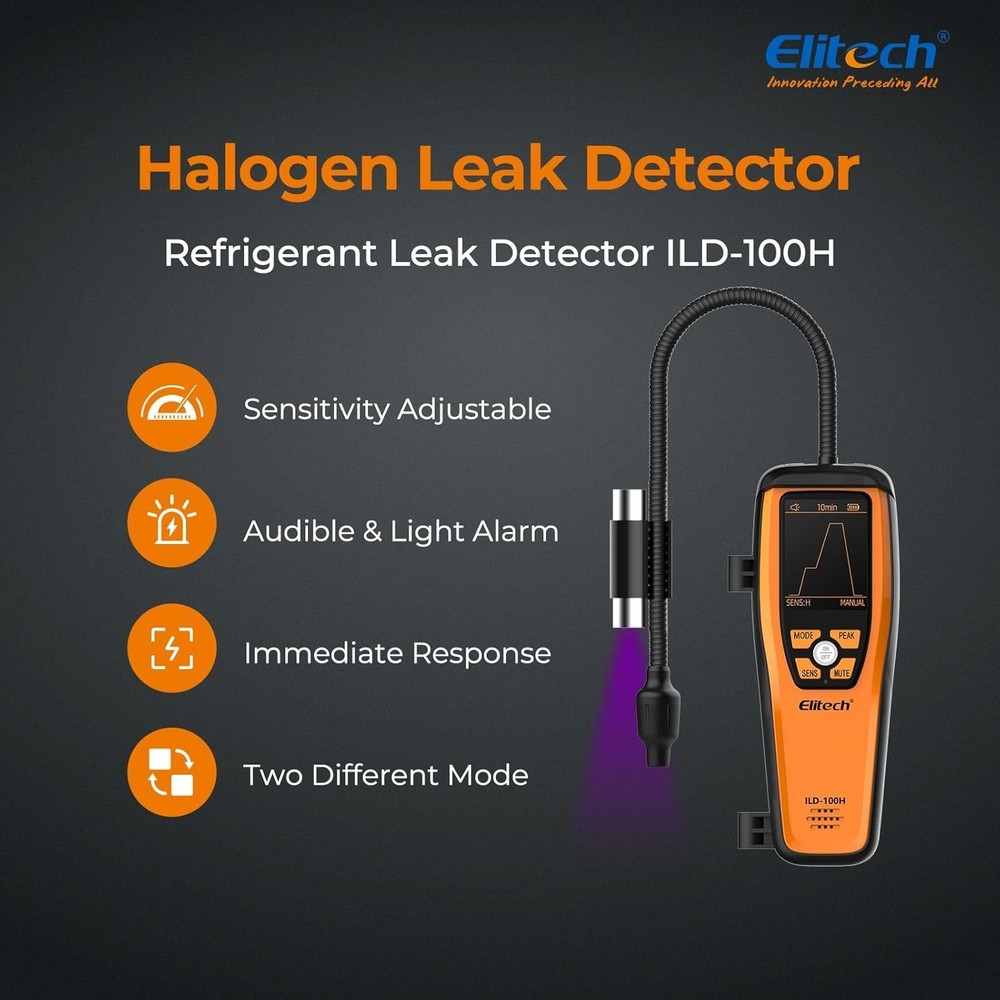 Professional Elitech Leak Detector with Adjustable Sensitivity and Fast Response