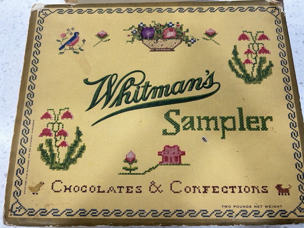 Two Vintage Whitman`sampler And One Russell Stover Candy Box EMPTY Boxes