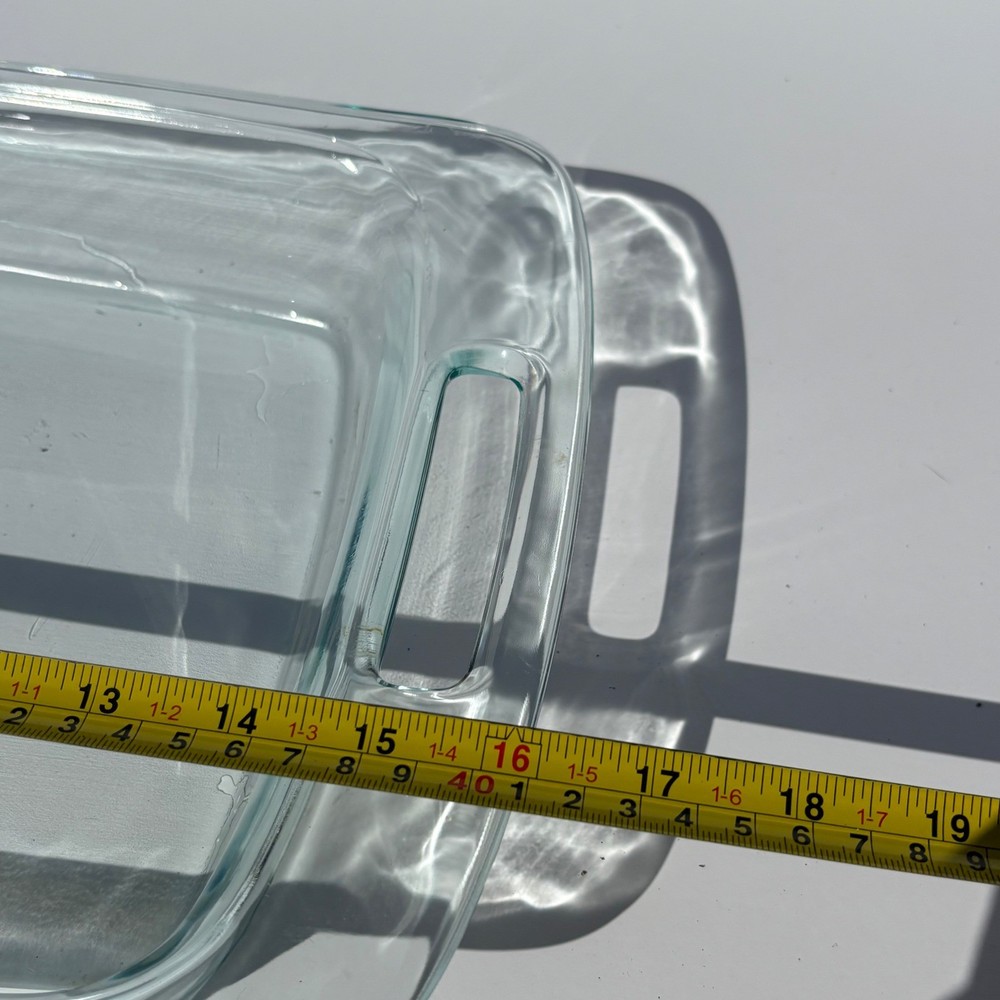 Pyrex 3 Quart Clear Glass Oblong Baking Dish 9x13 Rectangular Casserole Pan USA