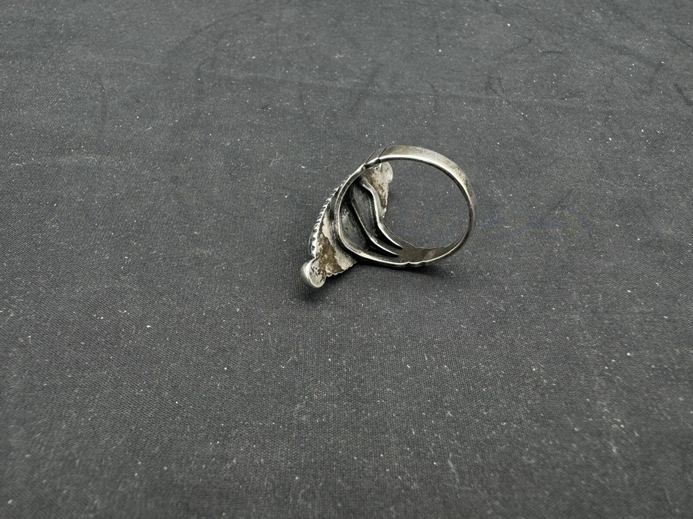 Vintage Native American Sterling Silver Turquoise Ring, Size 7.75