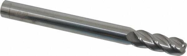 Accupro 3/8" Diam 4 Flute Single End Solid Carbide 1/8" Corner Radius End Mil...