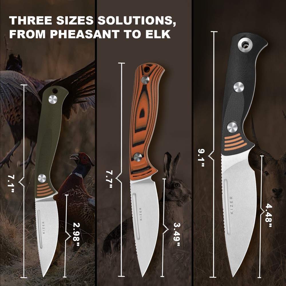 Kizer Ewanki 3 Fixed Knife AEB-L Willow-leaf Blade G10 Handle + Sheath 1099A1